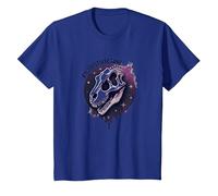 Arte fósil prehistórico del Dinosaurio del Alma para los fanáticos de la paleontología Camiseta, Niños, Azul Real, 6 años