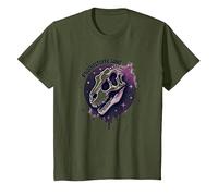 Arte fósil prehistórico del Dinosaurio del Alma para los fanáticos de la paleontología Camiseta, Niños, Verde Oliva, 12 años