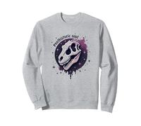 Arte fósil prehistórico del Dinosaurio del Alma para los fanáticos de la paleontología Sudadera, Unisex para Adultos, Gris Jaspeado, XXL
