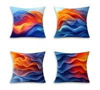 Arte Fundas Cojines Sofa 30x30cm Juego de 4, Naranja Funda de Cojín Decorativa para Sofá y Cama, Cuadradas Suaves Cushion Covers con Cremallera Invisible, para Salón, Exterior Jardin, Regalos, R-8341