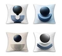 Arte Fundas Cojines Sofa 45x45cm Juego de 4, Simple Funda de Cojín Decorativa para Sofá y Cama, Cuadradas Suaves Cushion Covers con Cremallera Invisible, para Salón, Exterior Jardin, Regalos, T-3453