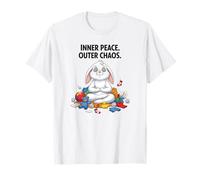 Arte Genial de Inner Peace Outer Chaos Bunny Mess Zen Rabbit Camiseta