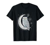 Arte geométrico búho Celestial Fases Lunares y símbolo cósmico Camiseta