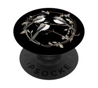 Arte geométrico de gallinero con Tapa Negra, Lindo Amante de los pájaros PopSockets PopGrip Adhesivo