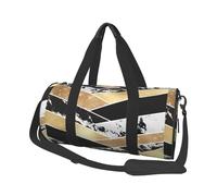 Arte Geométrico De Mármol con Brillo Blanco Y Negro Dorado Moderno, Bolsa de Viaje de Gran Capacidad, Bolso Redondo, Bolsa de Viaje Deportiva, Bolsa de Mano, Bolsa de Fitness