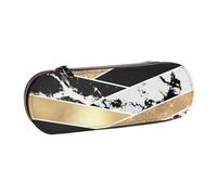 Arte Geométrico De Mármol con Brillo Blanco Y Negro Dorado Moderno, Estuche para lápices Estuche para lápices de Cuero PU Estuche para lápices Estuche para lápices Estuche para cosméticos