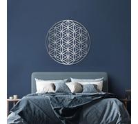 Arte geométrico de Pared de Metal con Forma de Flor de la Vida, decoración Redonda de geometría Sagrada de Metal, decoración de Dormitorio con Forma de Flor de la Vida para Sala de Esta