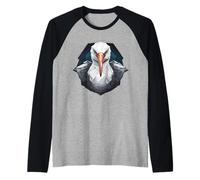 Arte geométrico del patín del pájaro del Albatros,Lindo Amante de los Albatros Camiseta Manga Raglan