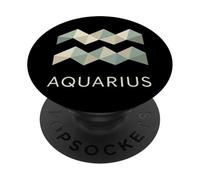 Arte geométrico del zodiaco de Acuario PopSockets PopGrip Adhesivo