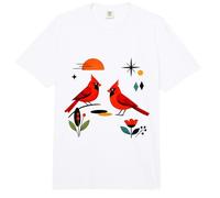 Arte geométrico Retro de pájaros cardenales Modernos de Mediados de Siglo Comfort Colors Adult Heavyweight T-Shirt