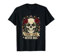 Arte gótico del Tatuaje de Las Rosas del Amor Verdadero Nunca morirá Camiseta
