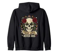Arte gótico del Tatuaje de Las Rosas del Amor Verdadero Nunca morirá Sudadera con Capucha