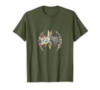 Arte gráfico de Batman Emblem Superhero DC Comics PAPL164 Camiseta, Hombre, Verde Oliva, XL