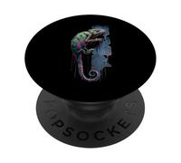 Arte gráfico de camaleón para Amantes de los Animales PopSockets PopGrip Adhesivo