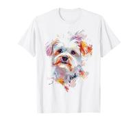 Arte gráfico de perro maltés para mascotas maltés Camiseta