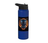 Arte gráfico de tigre hombres niños mujeres abstracto tigre Stainless Steel Insulated Water Bottle