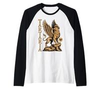 Arte heráldico de Tartaria Griffin - Estilo Antiguo Inspirado en el Mito Camiseta Manga Raglan