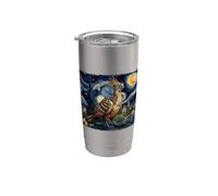 Arte Hoatzín Ave Noche Estrellada Van Gogh Vaso térmico de acero inoxidable de doble pared