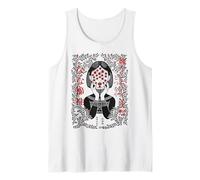 Arte Horror Japonés Yokai Mujer Multi-Ojos Estética Oscura Camiseta sin Mangas