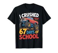 Arte Infantil de I Crush 67 Days of School Monster Truck Camiseta