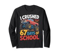 Arte Infantil de I Crush 67 Days of School Monster Truck Manga Larga