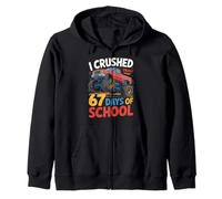 Arte Infantil de I Crush 67 Days of School Monster Truck Sudadera con Capucha