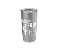 Arte Inspiracional Fruto del Espíritu Gálatas 5:22-23 Vaso térmico de acero inoxidable de doble pared