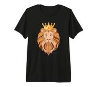 Arte Inspirado en la Fuerza y el Coraje del león con la Corona Camiseta Premium