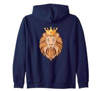 Arte Inspirado en la Fuerza y el Coraje del león con la Corona Sudadera con Capucha