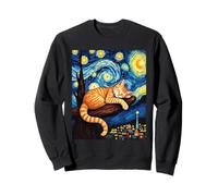 Arte Inspirado en la Noche Estrellada de Van Gogh del Gato Dormido Sereno Sudadera