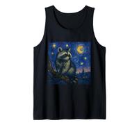 Arte Inspirado en la Noche Estrellada de Van Gogh, Mapache de Woodland Creature Camiseta sin Mangas