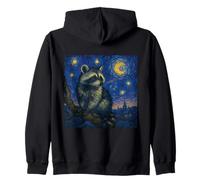 Arte Inspirado en la Noche Estrellada de Van Gogh, Mapache de Woodland Creature Sudadera con Capucha