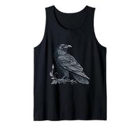 Arte intrincado de cuervo negro con detalle de hojas ornamentadas Camiseta sin Mangas