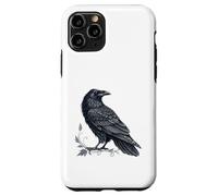 Arte intrincado de cuervo negro con detalle de hojas ornamentadas Carcasa para iPhone 11 Pro