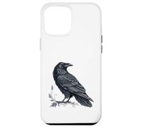 Arte intrincado de cuervo negro con detalle de hojas ornamentadas Carcasa para iPhone 12 Pro Max