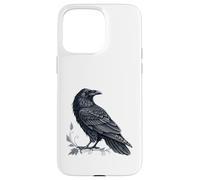 Arte intrincado de cuervo negro con detalle de hojas ornamentadas Carcasa para iPhone 15 Pro Max