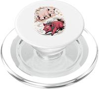Arte Japonés Cerdo Bueno Y Diablo Cerdos PopSockets PopGrip para MagSafe