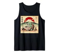 Arte japonés clásico Monte Fuji Sunset Baby Turtle Ramen Camiseta sin Mangas