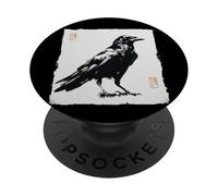 Arte japonés cuervo cuervo estilo vintage gótico PopSockets PopGrip Adhesivo