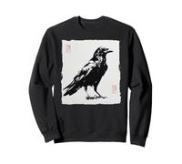 Arte japonés cuervo cuervo estilo vintage gótico Sudadera