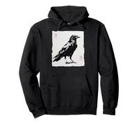 Arte japonés cuervo cuervo estilo vintage gótico Sudadera con Capucha