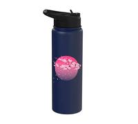 Arte japonés de flores rosas Sakura Stainless Steel Insulated Water Bottle