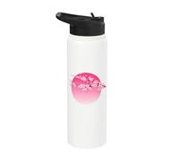 Arte japonés de flores rosas Sakura Stainless Steel Insulated Water Bottle