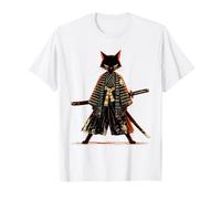 Arte japonés Gato Ninja Ukiyo-e Anime Style Samurai Cat Camiseta