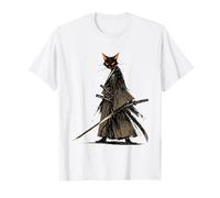 Arte japonés Gato Ninja Ukiyo-e Anime Style Samurai Cat Camiseta