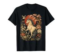 Arte Japonés Grúa Caballo Flores Sun Cherry Blossom Gráfico Camiseta