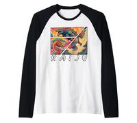 Arte japonés Kaiju retro, Kaiju raro legendario Camiseta Manga Raglan