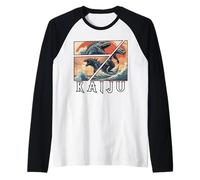 Arte japonés Kaiju retro, Kaiju raro legendario Camiseta Manga Raglan