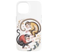 Arte Japonés Olas Mono Capuchino Carcasa para iPhone 15