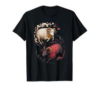 Arte Japonés Oveja Bien y Diablo Cordero Corderos Camiseta